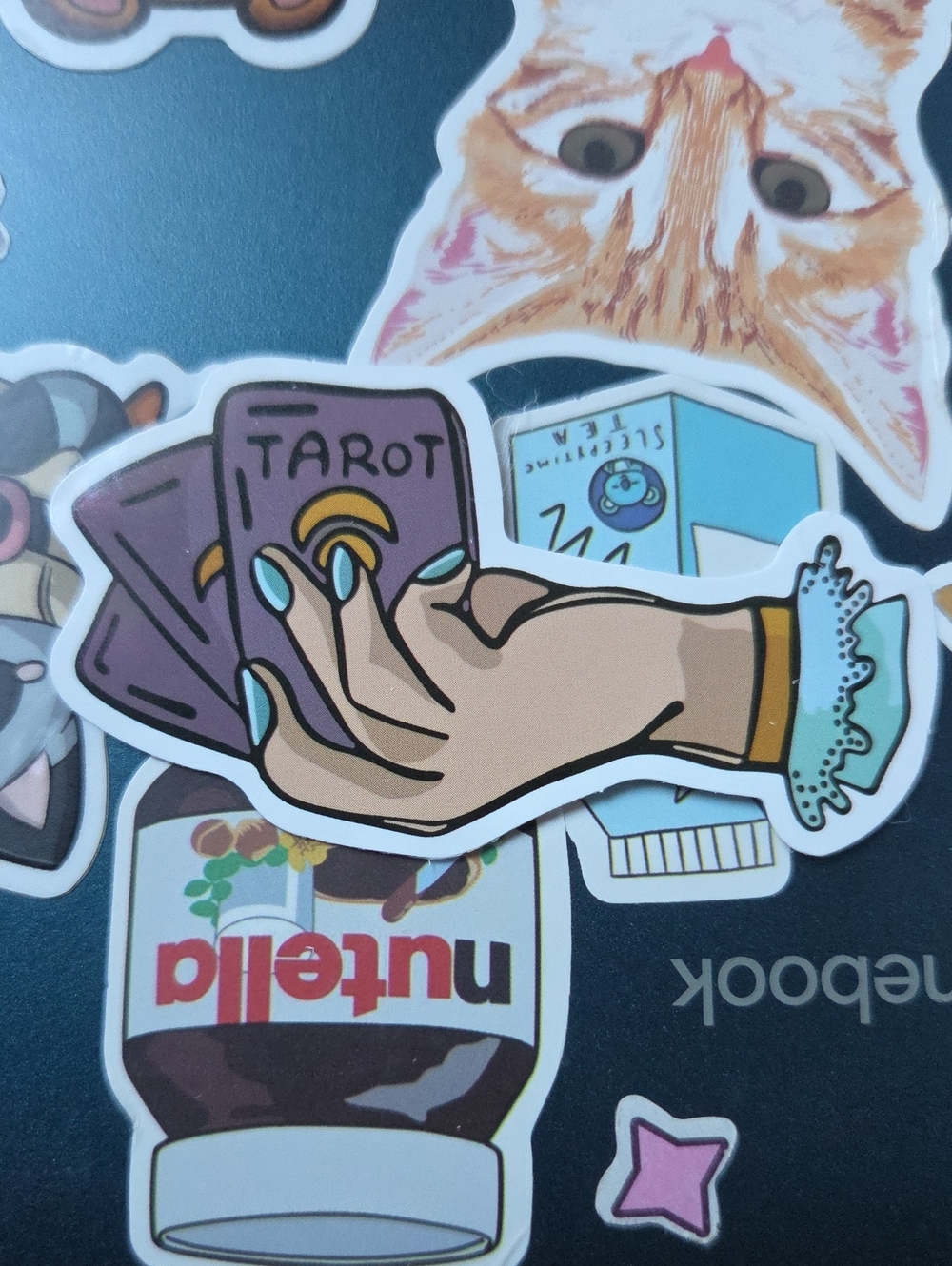 Mystic Tarot Hand Vinyl Sticker - Purple & Teal Home Art